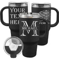 Black 30oz with Handle Thermal Tumbler Mug