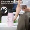 Personalized 32 oz Water Bottle with Flip-Top Straw/Flip Top Lid, Customized Insulated Sports Water Bottle, Insulated Stainless Steel Water Bottle
