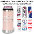 Personalized Slim Can Cooler - Custom Laser Engraved 12oz Stainless Steel Insulator for Hard Seltzer & Skinny Cans - Keeps Drinks Ice Cold 12+ Hours!