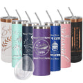 18oz Personalized Skinny Tumbler-Custom Engraved Name Insulated with Leak-Proof Lid