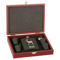 Flask Set with Shot Glasses in Wood Box Personalized