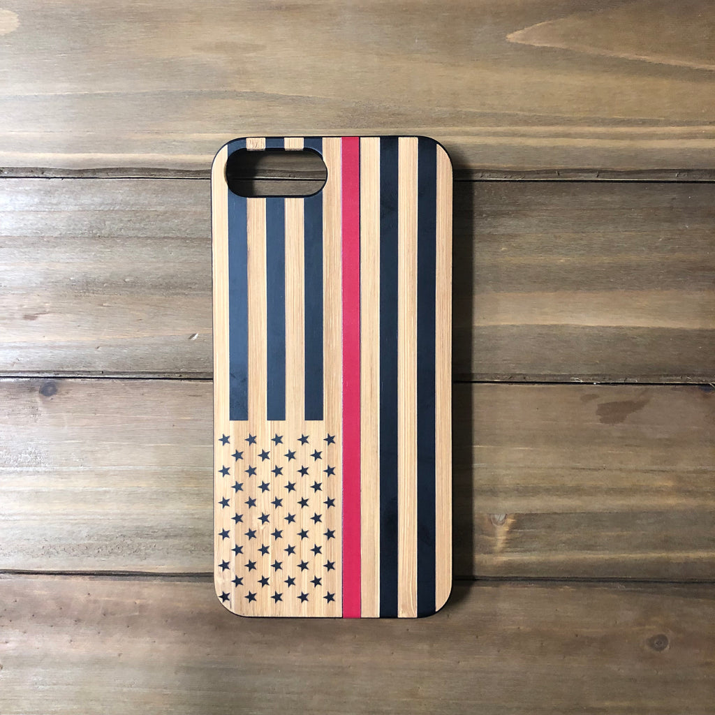 Red Line American Flag Phone Case