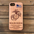 U S Marines flag Wood Case